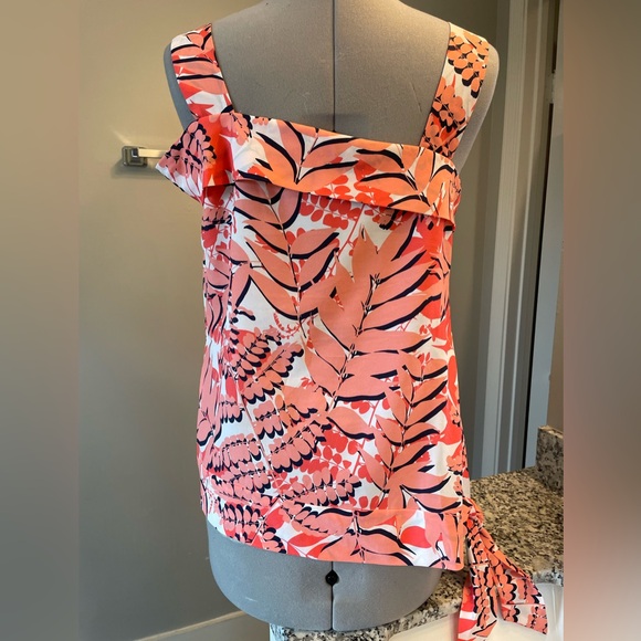 Banana Republic palm print asymmetrical top - Picture 6 of 8